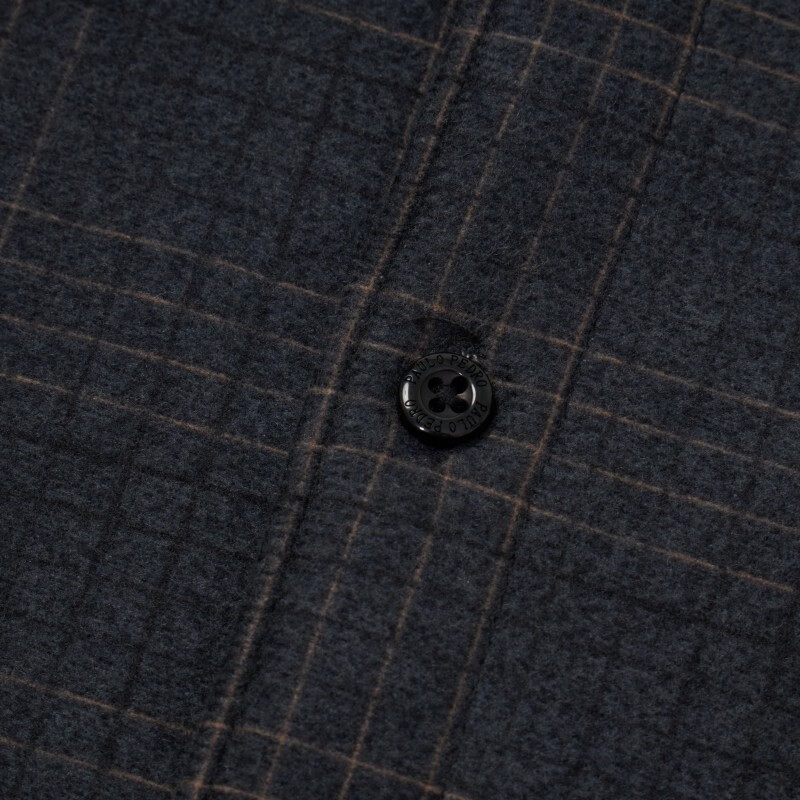 保罗·彼得（PAULO PEDRO）专柜同款 男士加绒厚款简约百搭职场百搭格子衬衫MMCD58680 灰色 3XL (190) 180-200斤