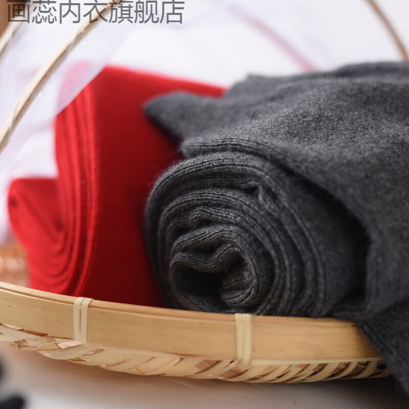 画蕊中老年保暖裤加肥加大码羊毛裤男女羊绒裤特宽松加厚胖老人毛线裤 女深灰色 2XL 参考详情尺码表