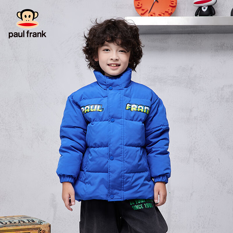大嘴猴（paul frank）童装儿童冬季棉服2025冬季款保暖舒适中大童厚款潮流男女童外套 宝蓝 140