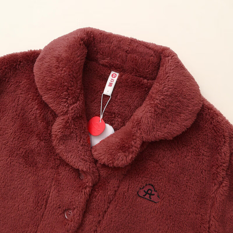 芬腾珊瑚绒睡衣男女士秋冬季套装保暖法兰绒加绒加厚休闲家居服冬天 FJ26940699富贵红 【单女款】 M 建议:女92-110斤,男105-126斤