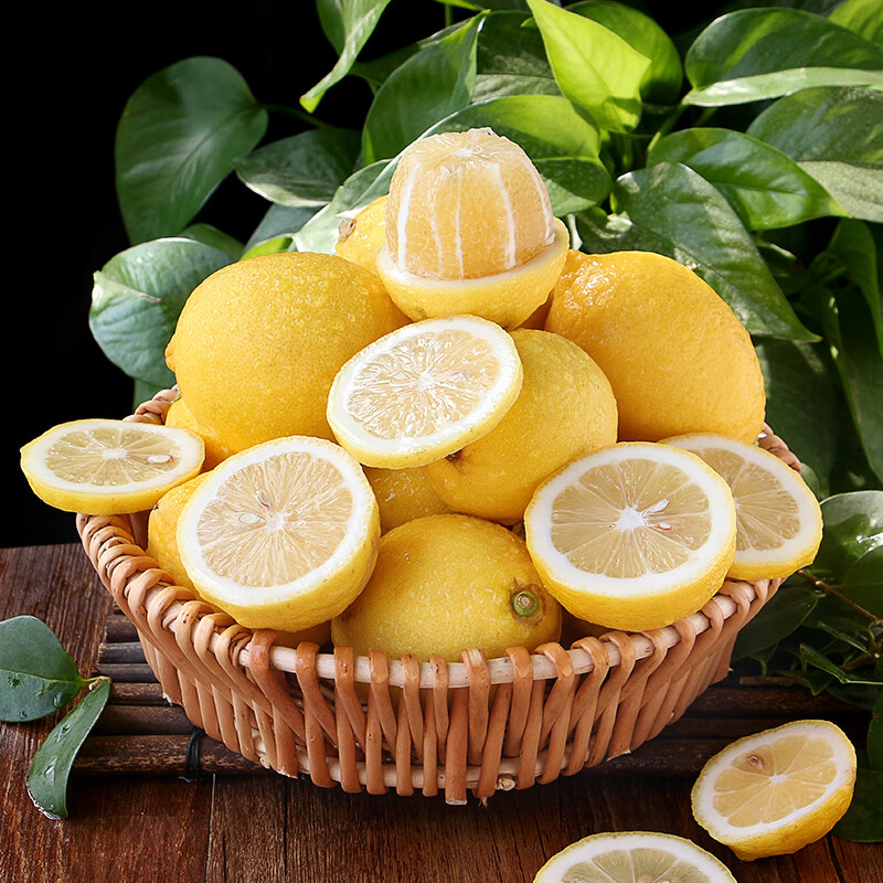 牛爱田 安岳黄柠檬新鲜当季精选优质黄柠檬皮薄多汁酸爽水果 黄柠檬15个单果60-80g