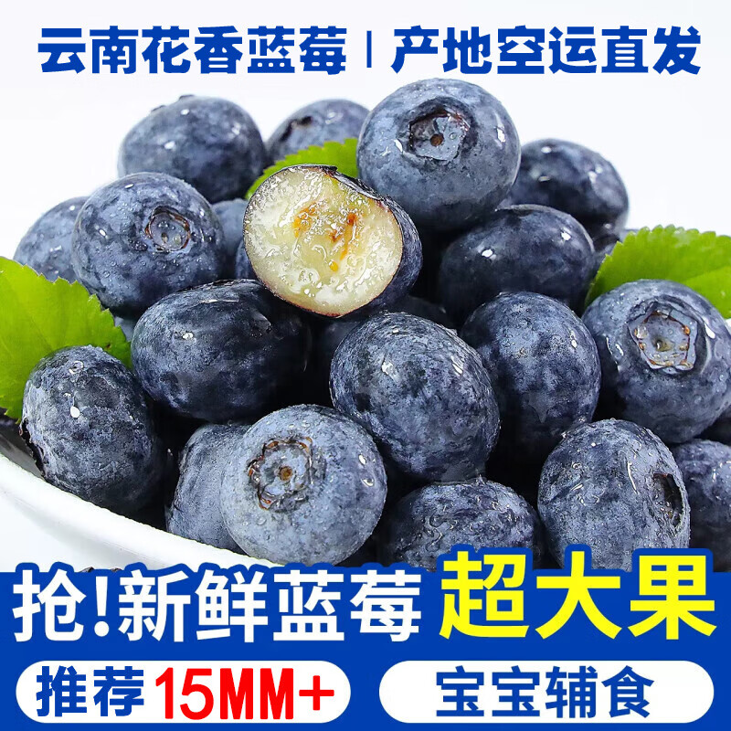 速蓝莓发车 骑猴赶马云南花香蓝莓 2盒 单果20mm 125g/盒 - 线报酷