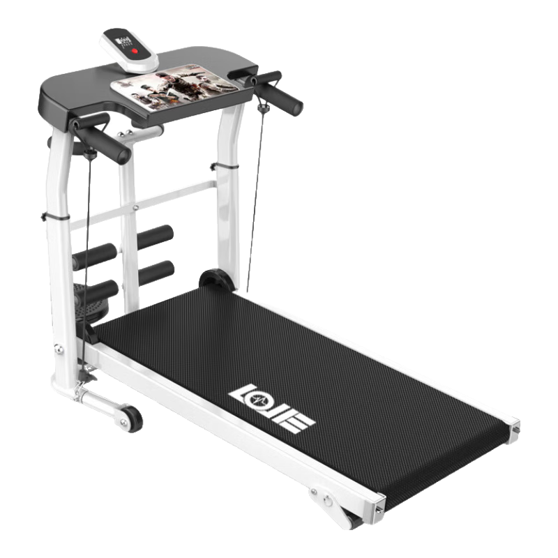 寶爾斯 跑步機(jī)家用折疊走步機(jī)迷你簡(jiǎn)易跑步機(jī)減震靜音機(jī)械跑步機(jī) 悅享旗艦版【四合一】黑