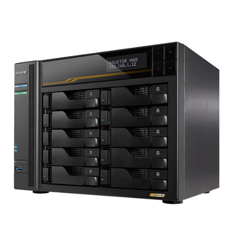 asustor  爱速特 AS6810T 万兆NAS网络存储器10盘位私有云盘网络磁盘阵列文件共享数据  标配无硬盘
