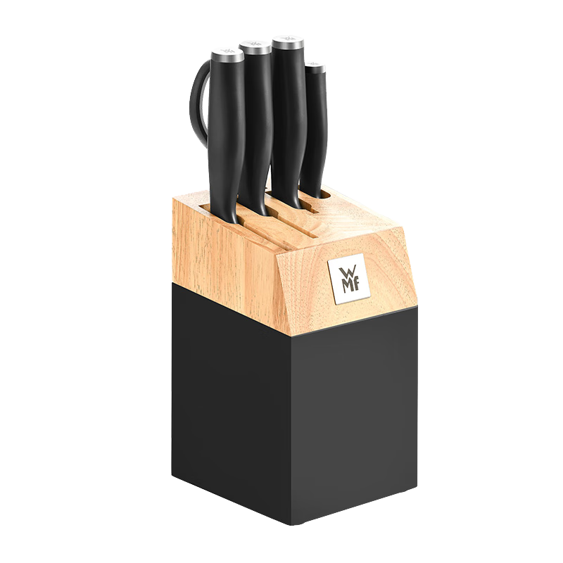 WMF福騰寶中式廚師刀砍骨刀三德刀蔬果刀 家用廚房刀具6件套 Cryo Shine刀具6件套(黑色)