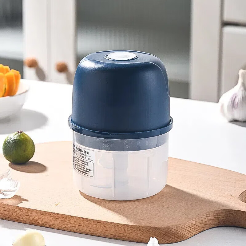 其他家电动捣蒜器小型搅碎机家用辅绞肉机 蓝色【3页刀+250ml】
