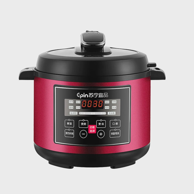 苏宁宜品新型双胆电压力锅蒸煮两用家用高压电饭煲苏宁典雅灰5L 1cm 苏宁典雅灰5L