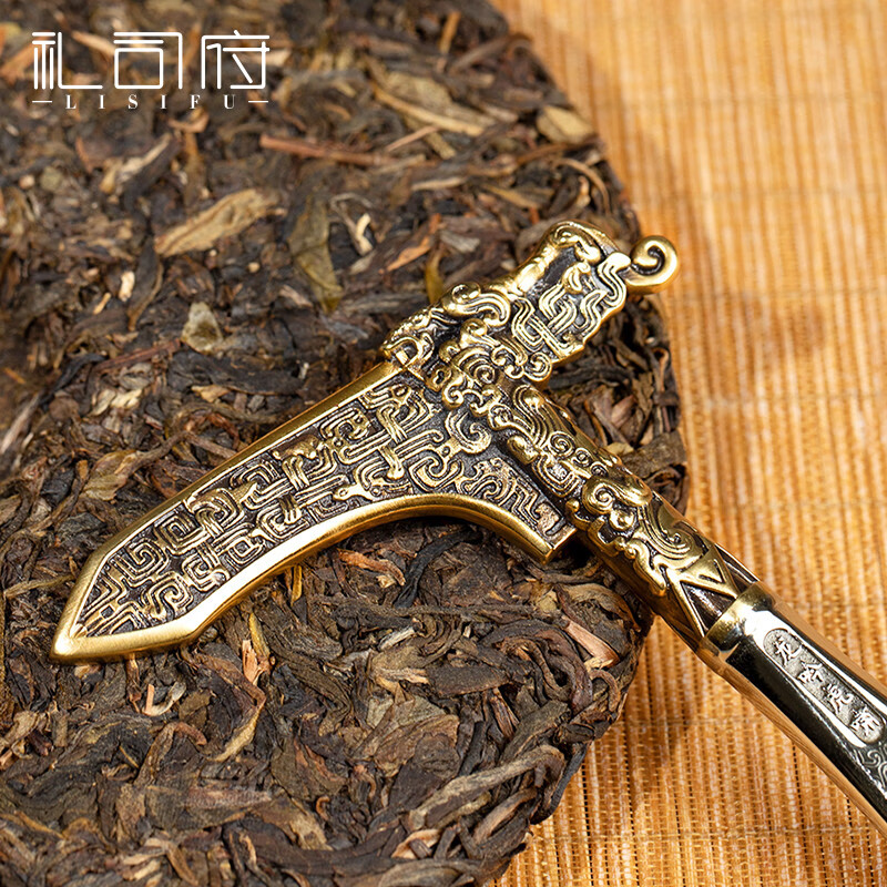 礼司府X河南博物院 纯手工铜茶刀普洱茶针1配件泡茶工具文创礼品 龙吟虎啸茶刀