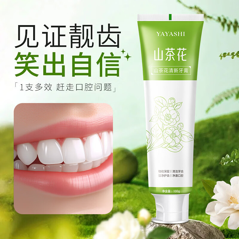 雅牙仕同款山茶花清新牙膏清洁口腔清新口气清爽口感山茶花100g 100g