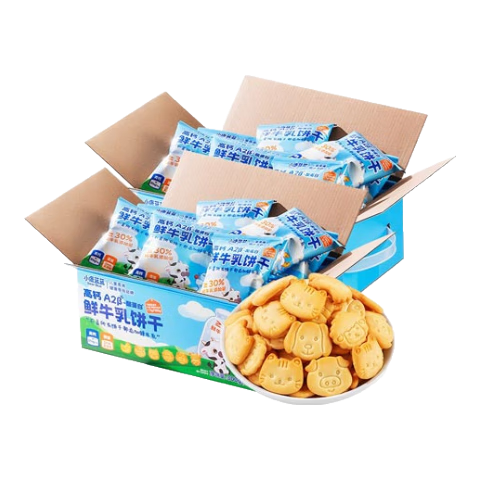 百亿补贴：小鹿蓝蓝鲜牛乳饼干儿童零食牛奶饼干宝宝辅食小饼干营养早餐休闲食品 鲜牛乳饼干2箱600g【30小袋】 39.9元