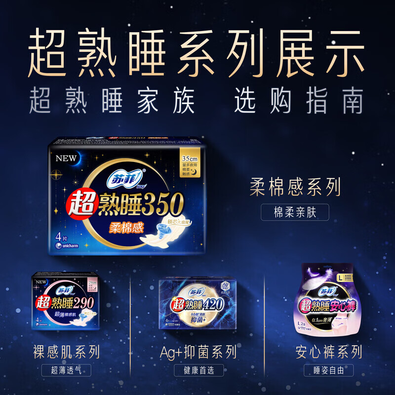 苏菲（SOFY）零敏肌护垫140mm迷你卫生巾日用超薄棉柔姨妈巾日夜组合弹力贴身 苏菲日夜用组合56片