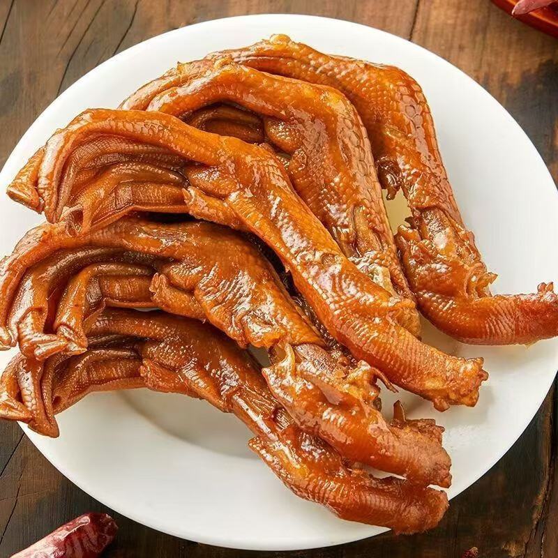 鸿雁老卤鸭掌180g*6袋卤味鸭货小零食办公室休闲零食真空小包装 老卤鸭掌180g*6袋