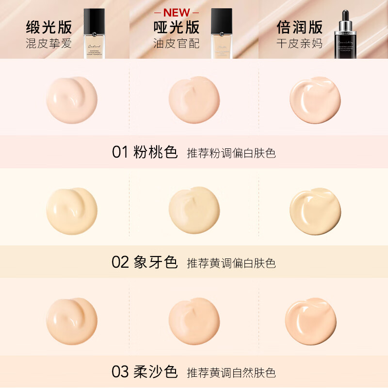 卡姿兰(Carslan)卡姿兰菁华养肤粉底液灵芝精华修护焕亮肌肤水润保湿控油油皮干皮 菁华养肤粉底液-粉桃色(干皮)【倍润版30ml】