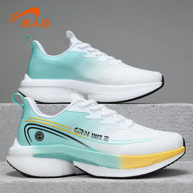 贵人鸟【品牌断码清仓】男鞋休闲鞋跑步鞋运动鞋老爹鞋男女 P5B2425白/水蓝 41