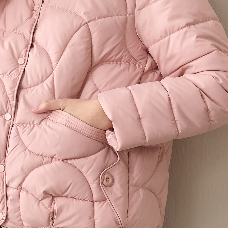 子牧棉麻2025冬装 女休闲百搭短款棉服棉袄时尚洋气保暖棉衣外套8903 粉红色 XL (建议120-135斤)