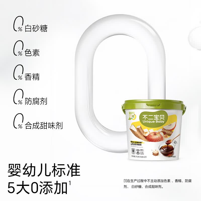 不二宝贝婴标四神养养无添加搭宝宝零食山药茯苓苹果膏 【1桶21条|赠尝鲜*2条】婴幼儿四神膏 210g*1罐