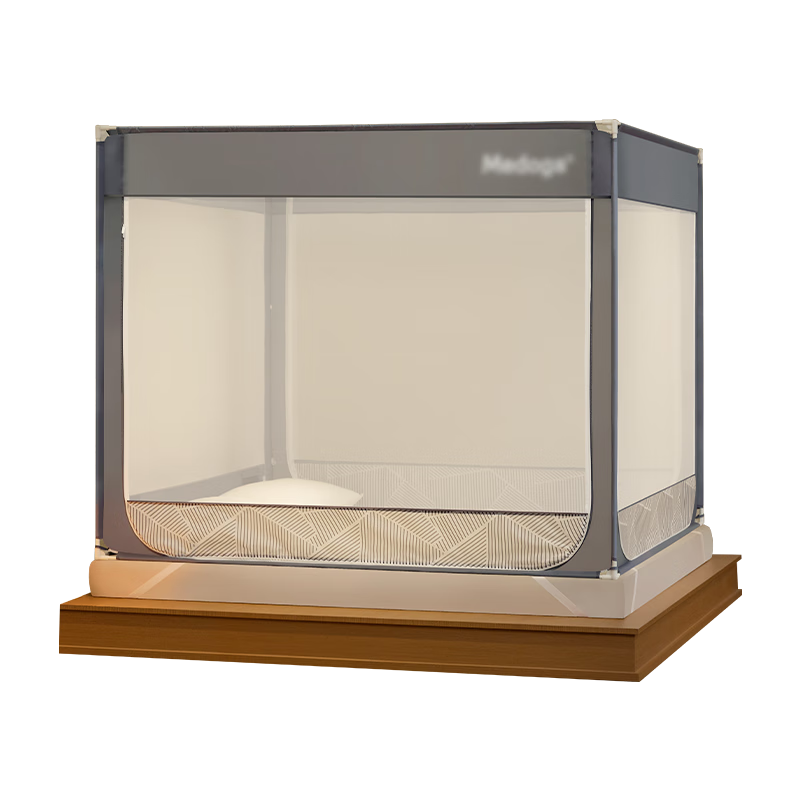 美朵嘉防摔蚊帳兒童加密帳紗防掉床抗菌A類(lèi)防塵家用臥1.51.8*2米蚊帳架 淺藍(lán)色【全底更省心丨蚊帳+全棉床單】 180cm*215cm*170cm 【1.8*2.2m床】