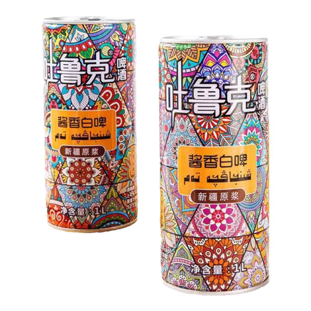 吐鲁克新疆   吐鲁克  酱香白啤 1L  上海直发16点前当天发江浙沪京东发 吐鲁克 酱香白啤1L*12罐