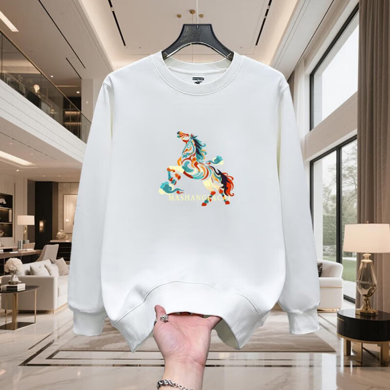 hteec香港潮牌国潮马年本命年卫衣冬季衣服宽松上衣新款加绒加厚男装 酒红色 常规 3XL 【190-220斤】