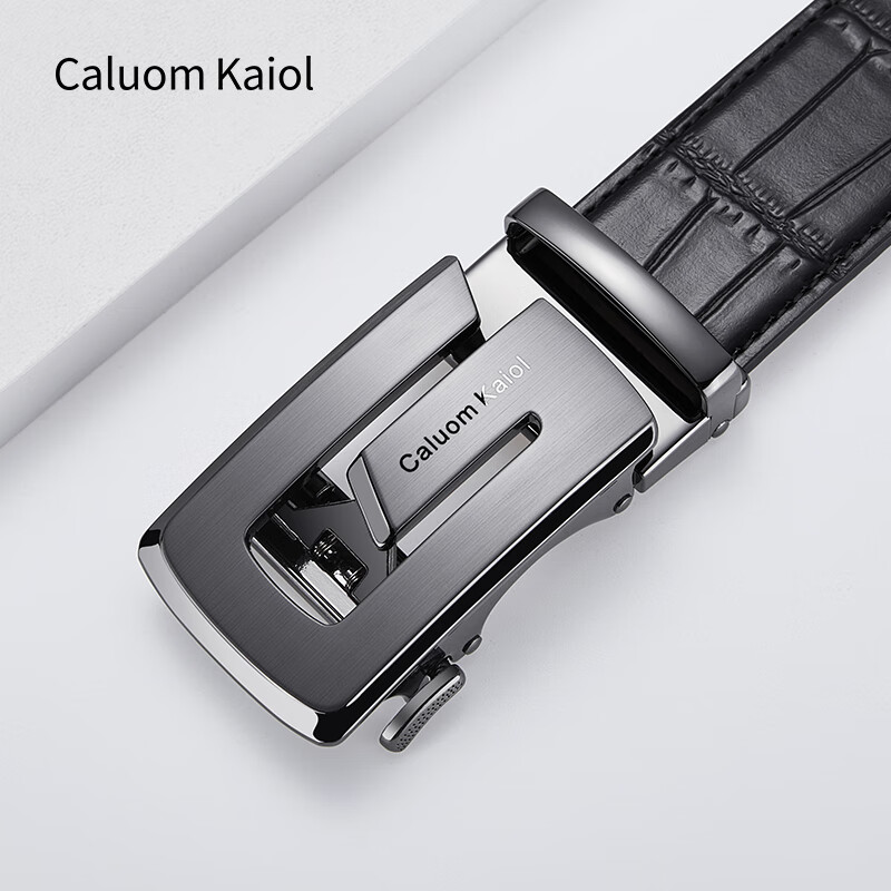 Caluom Kaiol品牌皮带男自动扣轻奢真皮腰带商务男士裤带圣诞礼物送男友 【专柜礼盒】80928 115cm -130cm默认随机(可修剪)