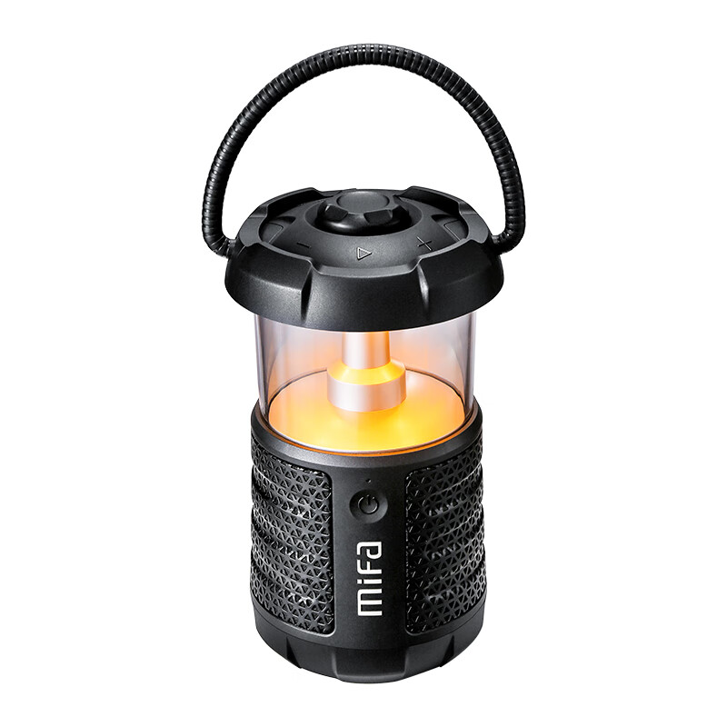 MIFA WildCamping无线蓝牙音箱超重低音炮防水户外便携骑行车载背包高音质音响大音量插卡露营灯 黑化风【曜夜黑】：360°环绕音+硬核三防 【官方标配】：赠收纳袋