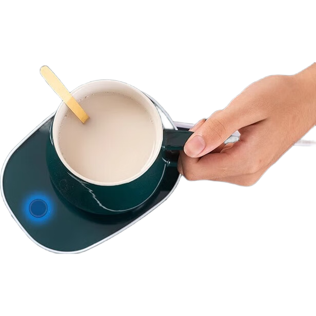 取暖器家用暖杯垫55度恒温杯垫电加热茶杯水杯恒温保温板杯垫暖杯子自动加热USB暖杯神器 55度恒温+重力感应开关【绿色】【不含杯子】