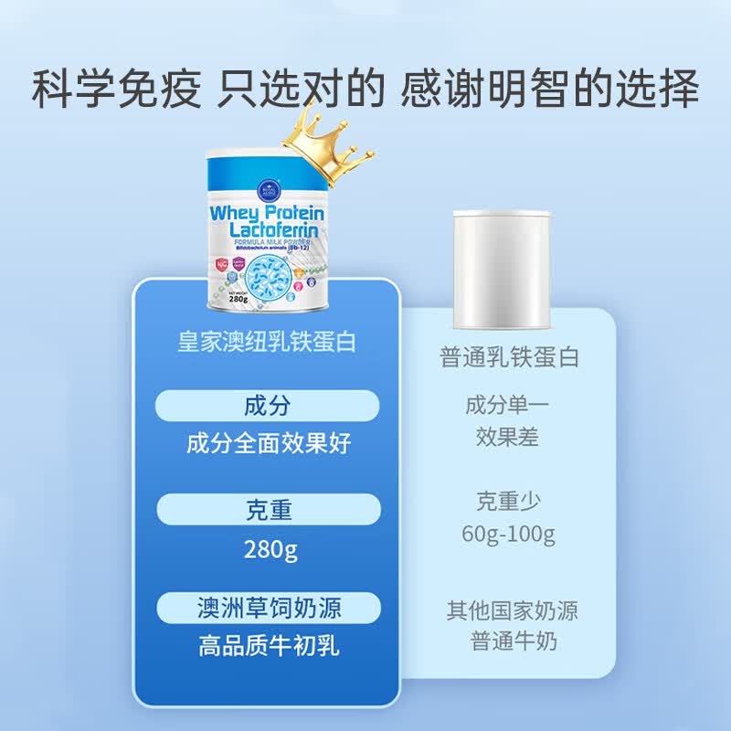 ROYAL AUSNZ皇家澳纽儿童乳铁蛋白奶粉280g乳清蛋白维生素益生菌增强免疫力 【尝鲜装】280g*1罐
