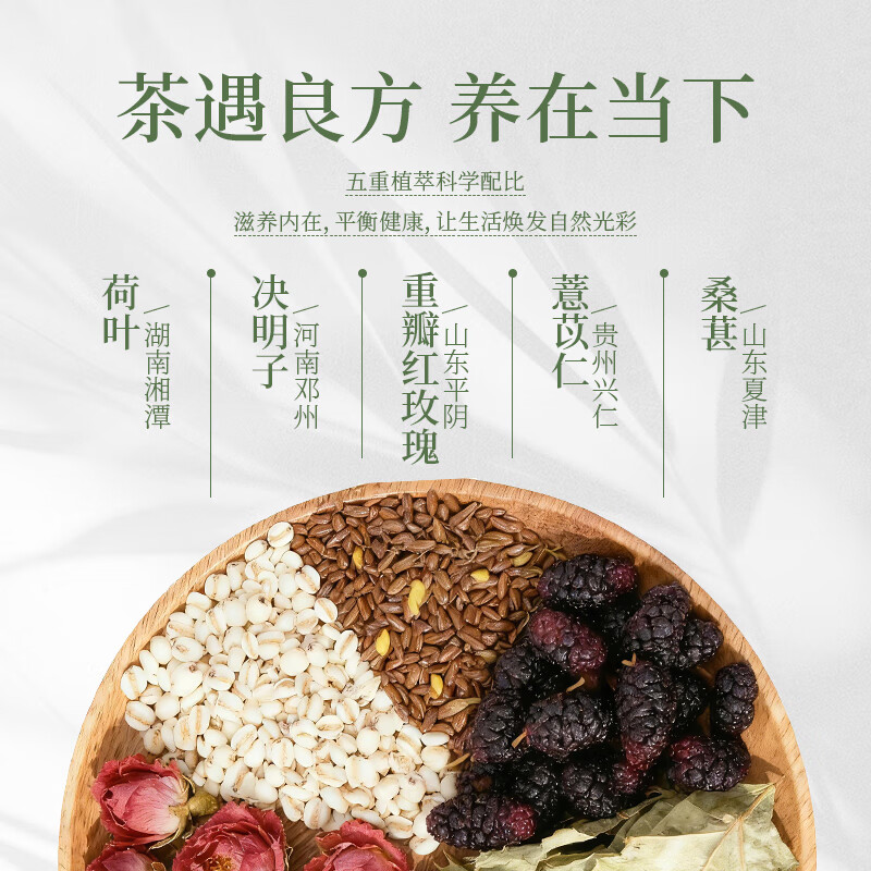 振东五和医养堂荷叶明玫茶养生减湿祛脂决明子薏苡仁玫瑰桑葚茶包 四盒【周期巩固装】