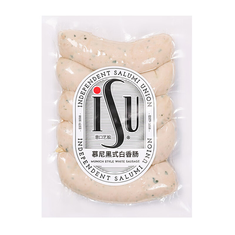 ISU慕尼黑白香肠德式白香肠德国香肠烤肠早餐/烧烤德式风味300g/5根 慕尼黑式白香肠300g*2包