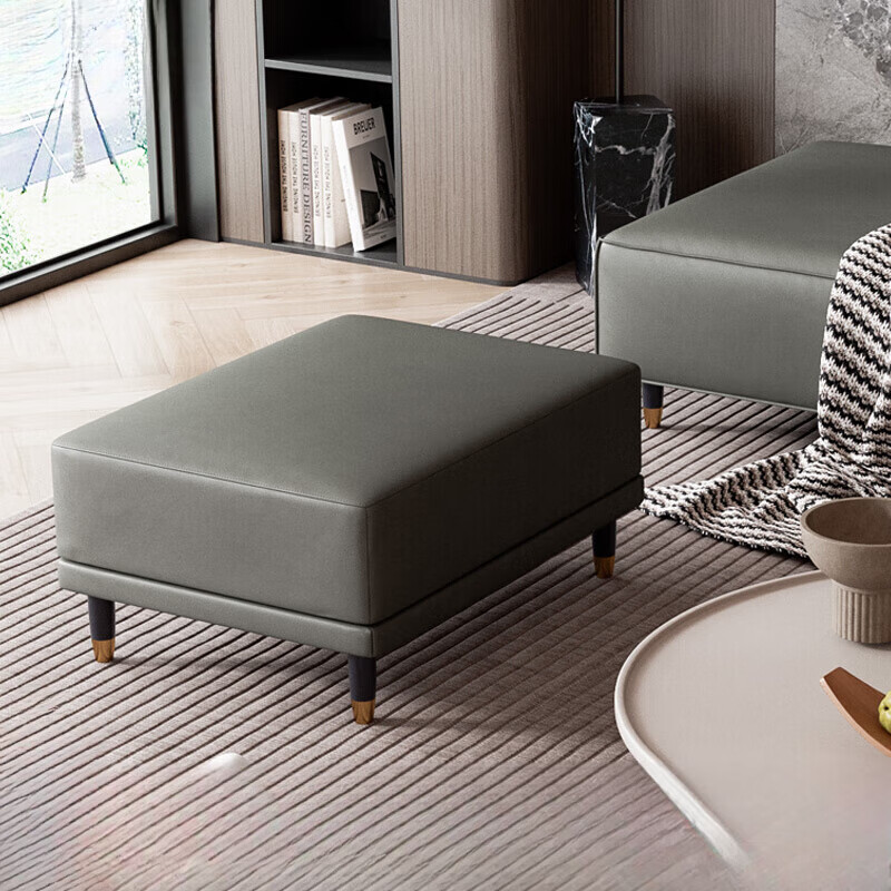 何佳功科技布沙发凳脚踏凳现代简约木质脚踏客厅搁脚凳家用换鞋凳垫脚凳 深灰色-科技布 【60*60*42】 485.23元(需领券)