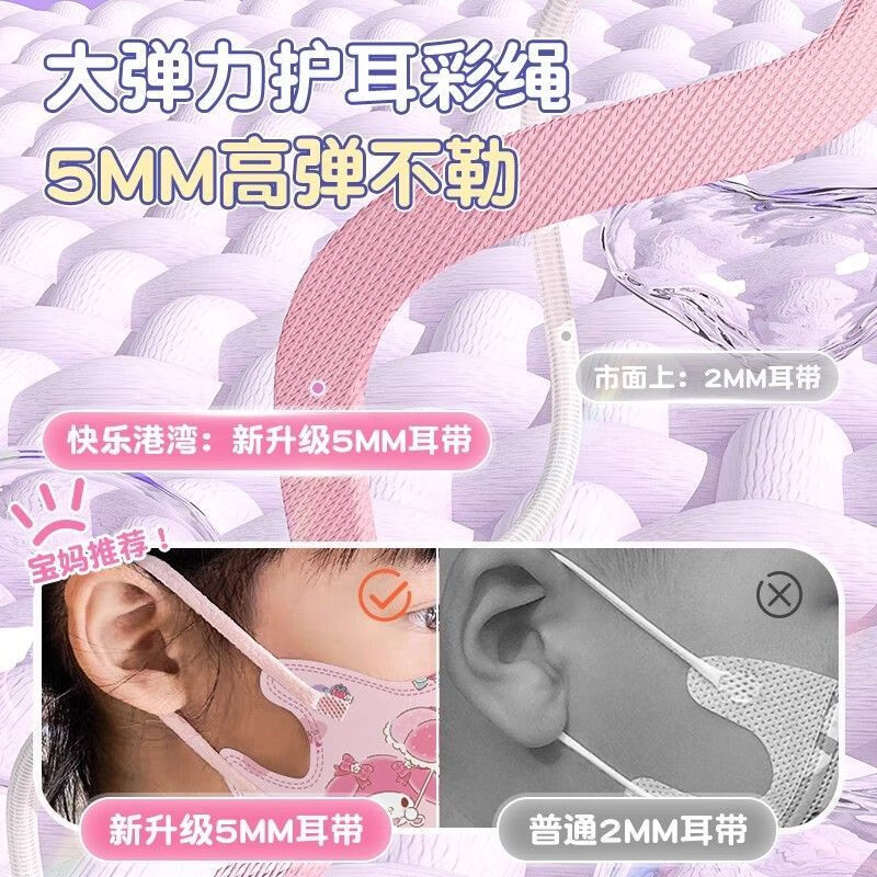 万宝绿美乐蒂kn95儿童口罩3d立体秋冬季上学专用女童3到6岁5-12婴儿宝宝 KN95透气款【凯蒂猫】120只 独立包装 国标 防护【11-14岁】儿童口罩
