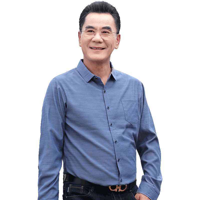 寶財羊中年爸爸裝長袖襯衫男士春秋季上衣休閑中老年人襯衣外套爺爺衣服