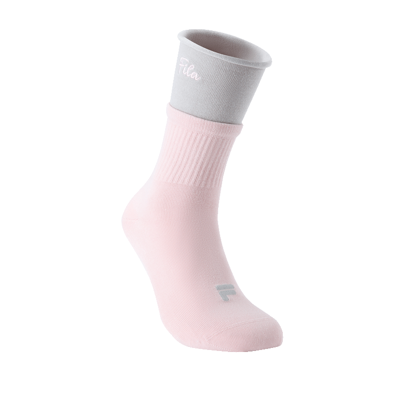 FILA FUSION斐乐潮牌女袜中腰袜2026春新款撞色休闲运动袜中筒袜