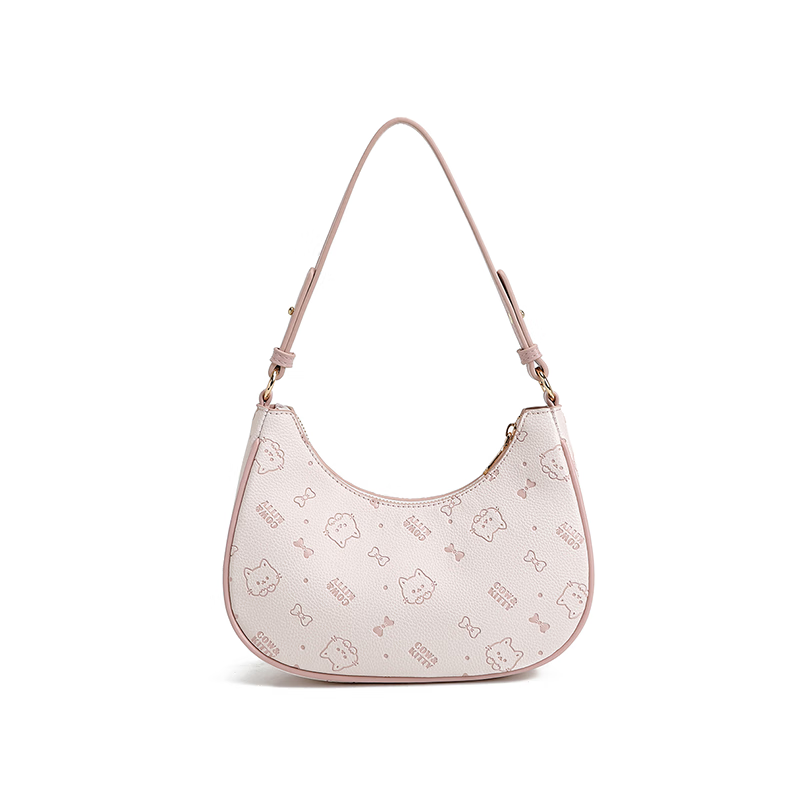 COW&KITTY礼物时尚百搭单肩包女高级感小众设计手提腋下包斜挎包 樱花粉