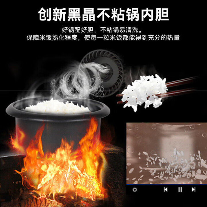 美的（Midea）电饭煲家用双层蒸煮多功能电饭锅小米粥煮粥煮饭锅带蒸笼老人用老式机械电饭煲4.5L MG-AFG4570 6.5L 【升级容量】适合6-10人