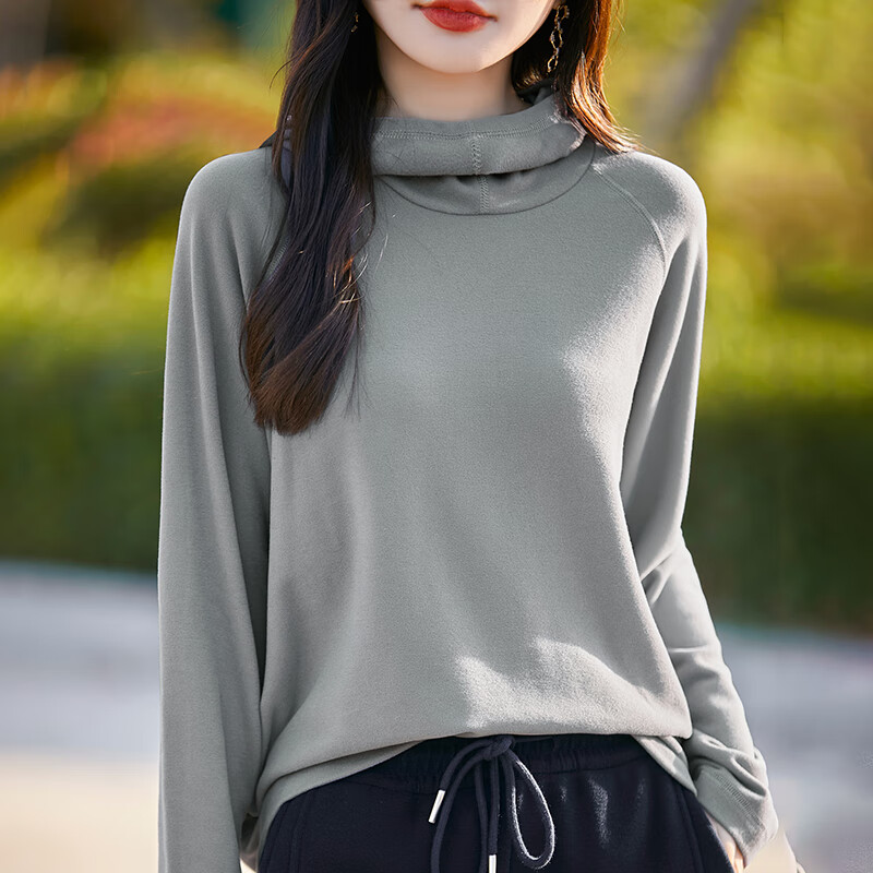 EMZ鄂尔多斯2025年春秋冬新款秋冬加厚德绒堆堆圆领休闲减龄帽衫套头 安可拉红 安可拉红 M 码收藏加购有礼