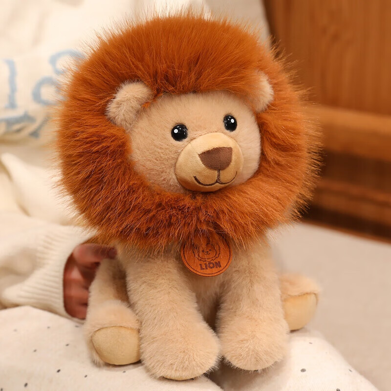惠妮寶貝仿真動物公仔大獅子玩偶可愛坐款獅子王毛絨玩具軟萌獅子抱枕禮物 坐姿獅子 35厘米