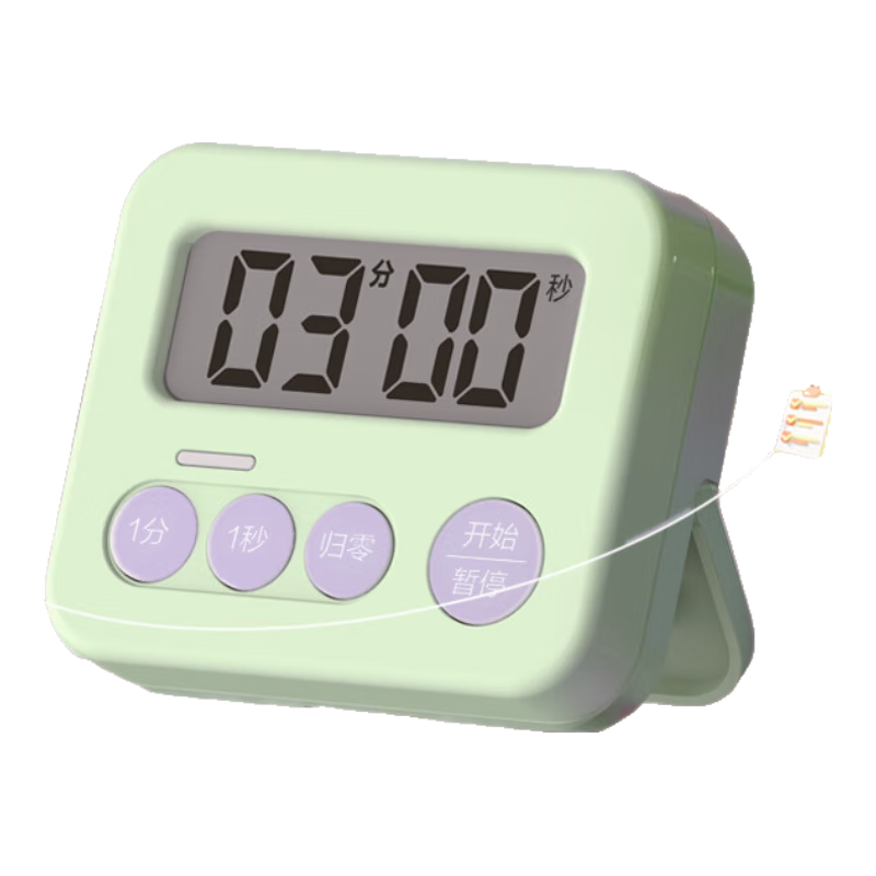 得力(deli)学生计时器儿童电子定时器 磁吸厨房烘焙倒计时开学升学季必备礼物 绿色