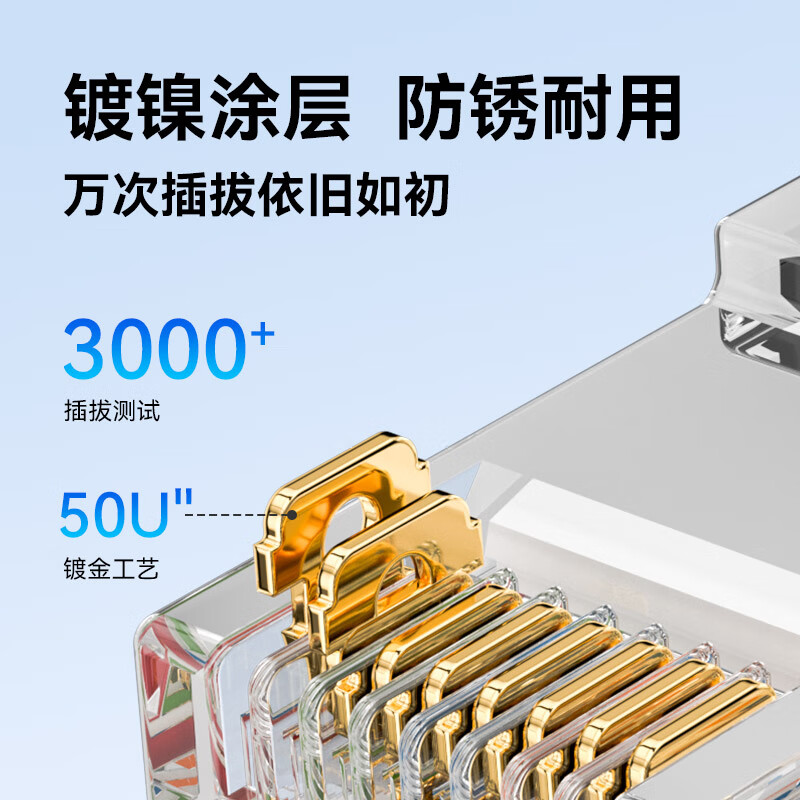长飞六类网线超五类超六类千兆八芯双绞跳线电脑宽带家用工程装修宽带监控网线铝箔屏蔽【家装工程款】 超六类万兆-白【加厚镀金-铝箔单屏蔽 】高速稳定 20m