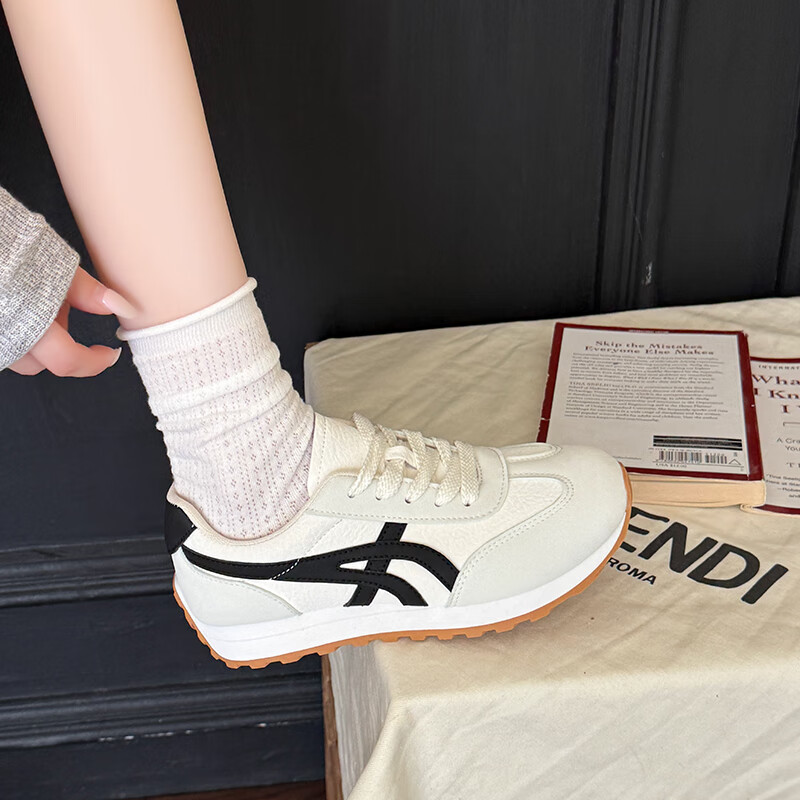 云醍桃语新款厚底女德训鞋2026单网春夏百搭运动鞋学生休闲鞋跑步鞋小白鞋 灰色 单层 37