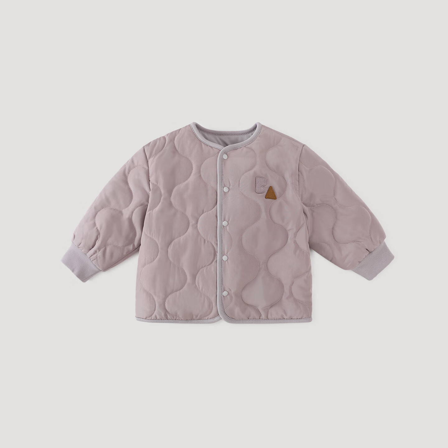 巴厘小猪儿童棉服秋冬季夹棉男童加厚保暖棉衣内胆棉袄宝宝打底女童外套 灰风铃紫 90