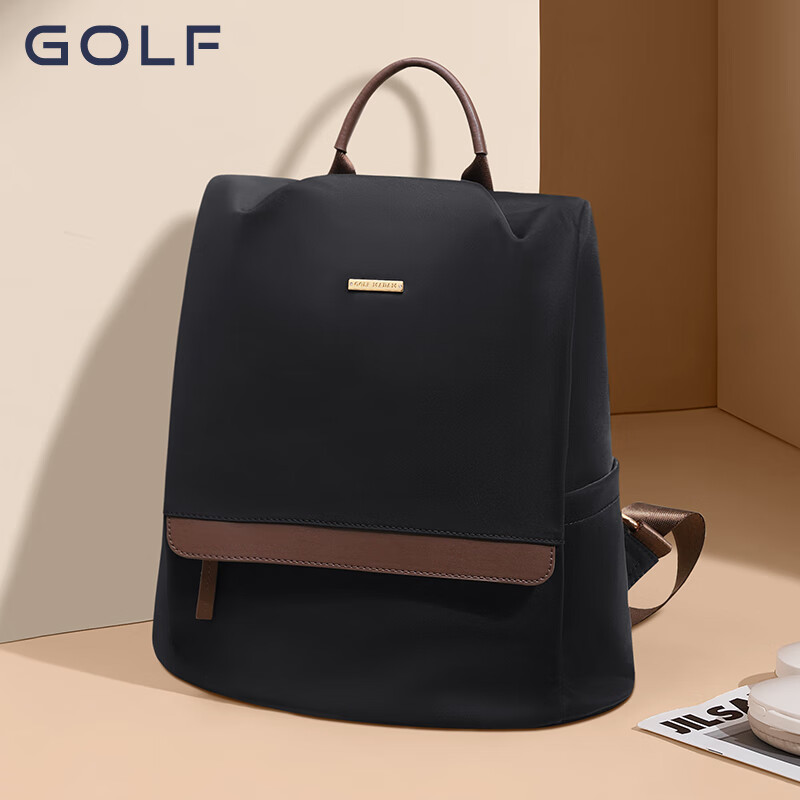 高尔夫（GOLF）双肩包女士旅行背包大容量学生书包休闲运动时尚电脑背包【Q】 款式6-优雅黑