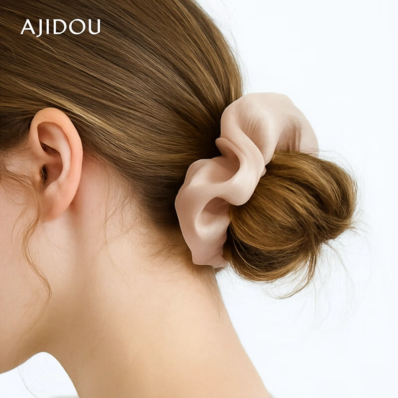 AJIDOU阿吉豆發(fā)圈女時(shí)尚氣質(zhì)百搭大腸發(fā)圈溫柔簡(jiǎn)約扎發(fā)發(fā)繩送女友裸粉色