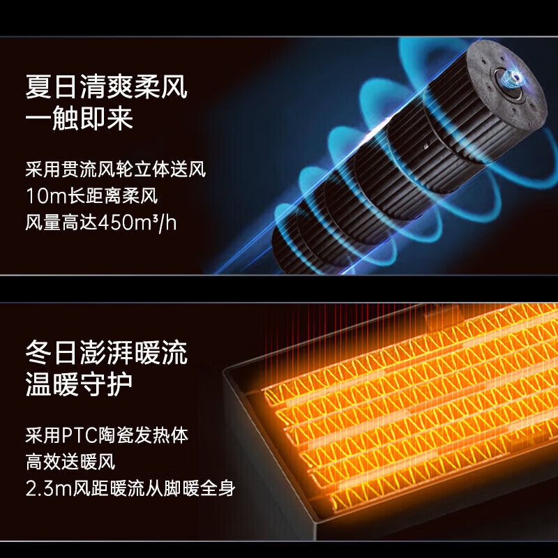 格力（GREE）电风扇冷暖两用一体机家用暖风机塔式遥控冷暖家用冷暖风机落地扇 FL-10X61RBg【冷暖两用】
