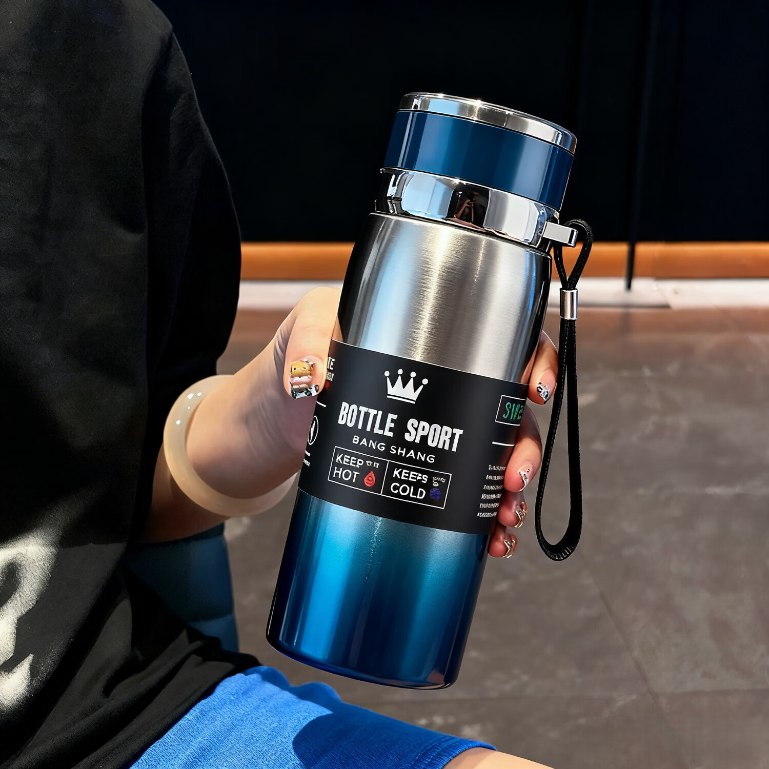 YOUSIJIE保温杯水杯保温杯男款保温杯大容量杯子保温杯男士水杯保温杯 【渐变蓝】800ml 京东折扣/优惠券