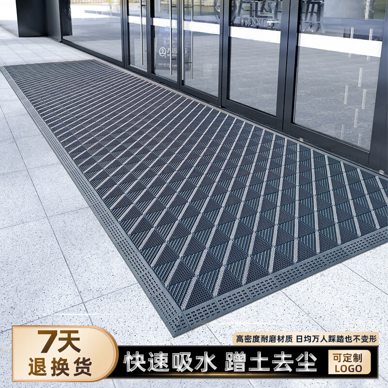 彼尔德室外防滑地垫酒店门口进门地毯入户门除尘刮泥脚垫户外迎宾垫 单刷-灰块灰刷【室外防滑】 75cm*120cm 1件数