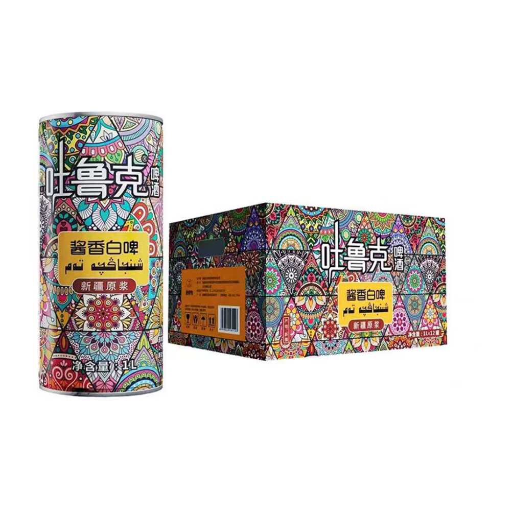 吐鲁克新疆   吐鲁克  酱香白啤 1L  上海直发16点前当天发江浙沪京东发 吐鲁克 酱香白啤1L*12罐