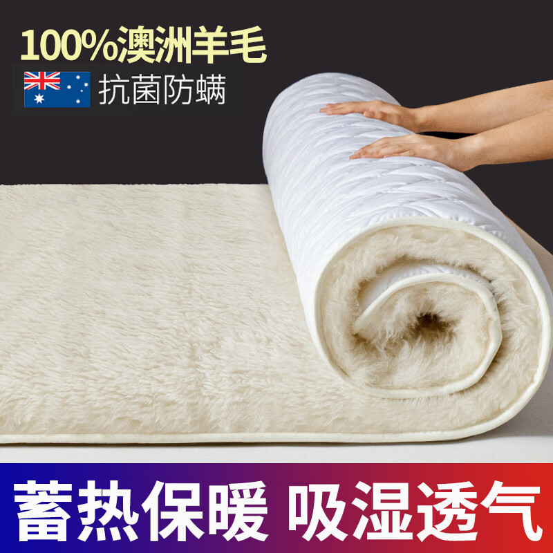 朵亚之星羊毛床褥床垫软垫家用1.5x1.8x2米床褥子垫被加厚保暖1.2 白色-加厚款 80cm×190cm
