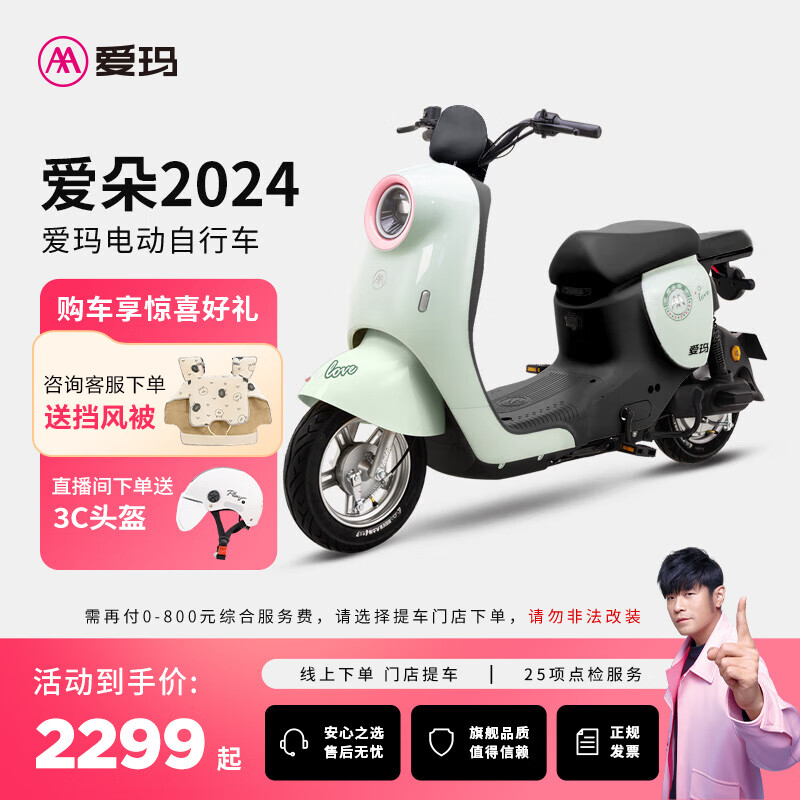 爱玛（AIMA）【门店自提】爱朵系列新国标时尚铅酸成人电动自行车电瓶车助力车 到店选色提车