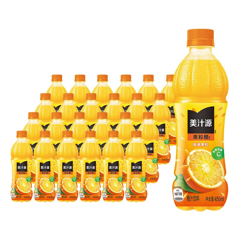 可口可乐美汁源可口可乐果粒橙450ml24瓶橙汁果味饮料果汁整箱 美汁源果粒橙450ml*24瓶 无规格